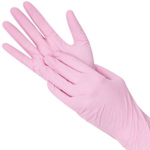 Перчатки нитриловые розовые, размер "M", 1 пара - NOGTISHOP