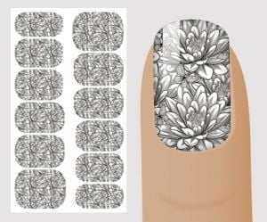 Слайдер для дизайна ногтей, "Черно-белое" №B117 ,  NOGTIKA - NOGTISHOP
