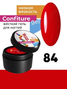 Жёсткий гель для наращивания Confiture №84 НИЗКАЯ ВЯЗКОСТЬ - Классический красный от Лабутен, 13 г - NOGTISHOP