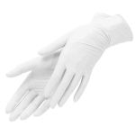 Перчатки нитриловые белые, M, Nitrile, текстурированные на пальцах, 1 пара