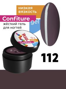 Жёсткий гель для наращивания Confiture №112 НИЗКАЯ ВЯЗКОСТЬ - Рубиновый шоколад, 13 г - NOGTISHOP