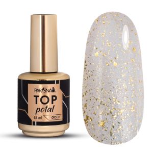 Топ глянцевый с золотой поталью Potal Gold ParisNail 15 мл - NOGTISHOP